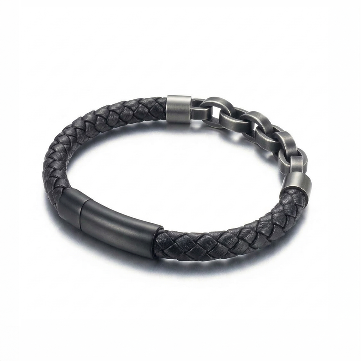 Viking Chain & Leather Bracelet
