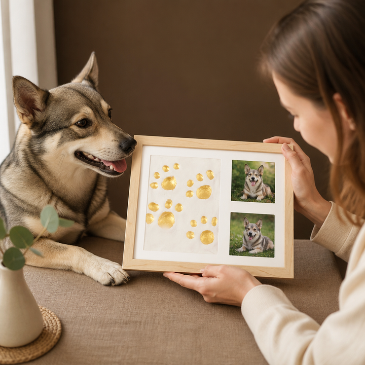 DIY Minnesram med Tassavtryck för Husdjur – Tassavtryck och Fotovisning